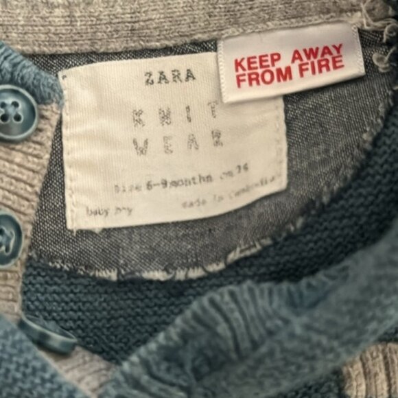 Zara Baby Boy Bundle 6-9 Months Denim Knit Sweater Long Sleeve NWT Shorts - Picture 10 of 12